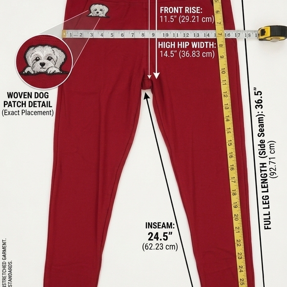 Baliboo Everyday High Waisted Pocket Leggings Burgandy Red. S/M Active -Casual - Picture 4 of 5